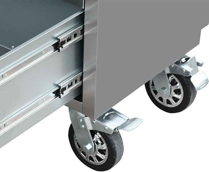 2 Pack - 72" Stainless Steel Rolling Tool Chest with 11 Drawers + 3 Upper Cabinets, Large Lockable Storage Cabinet, Mobile Workbench with Wheels for Garage Workshop (2 × HTC7214W1)