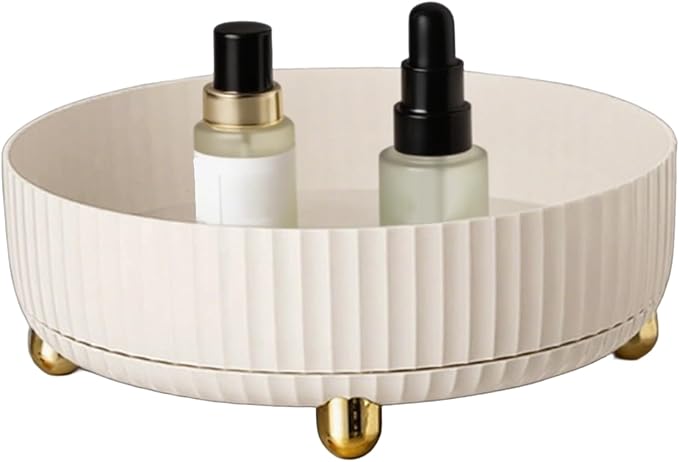 Rotating Makeup Organizer, 8.7 Inch Large Capacity Vanity Tray for Perfume & Cosmetics, Plastic