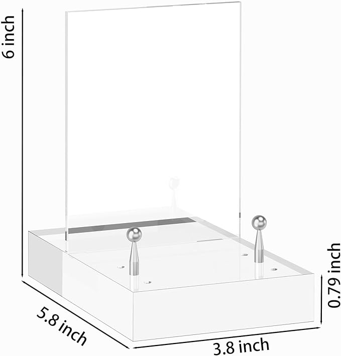 Acrylic Easel Display Stand with Adjustable Silver-Toned Hardware for Pictures, Crystal Clear Acrylic Stand with Floating Appearance for Cookbook, Invitation and Plates