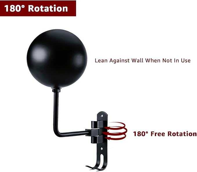 Metal Motorcycle Helmet Holder (2 Pack), 180° Rotating Wall Mounted Helmet Rack with Double Hooks, Helmet Hanger Easy Storage for Helmet, Bike Coats, Caps, Sportswear, Hats & Motorcycle Gear