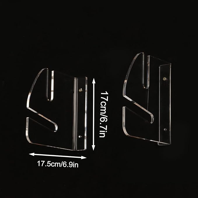 Skateboard Rack Wall Mount Double Layer Skateboard Display Rack Wall Mount Skateboard Shelf Skateboard Storage Rack Skateboard Deck Display Rack Skateboard Holder Wall (Transparent 1 pair)