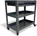 Metal 3 Tier Rolling Tool Cart with Drawer, Steel Utility Cart on Wheels, for Warehouse Garage Workshop