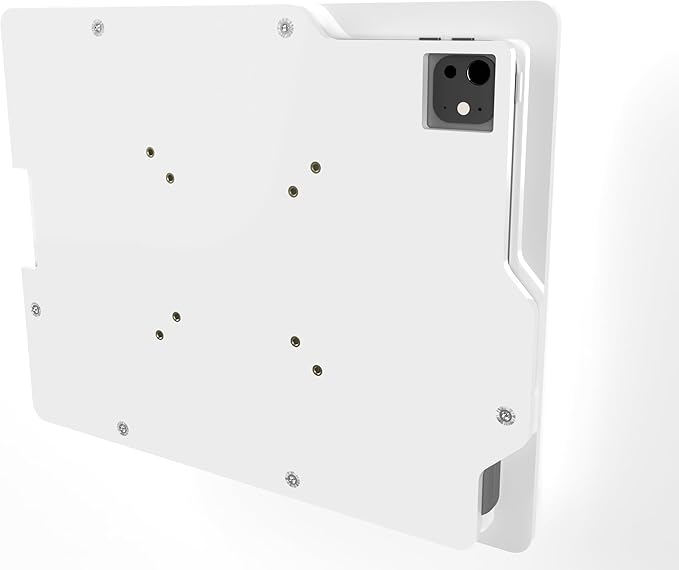 TABcare Anti-Theft Acrylic VESA Enclosure for Apple iPad Pro 13" 2024 M4 2025 M5 with Free Wall Mount Kit & 90-Degree Angle USB C Cable (White)