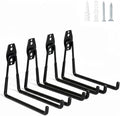 WMK 7.3'' Heavy Duty Garage Hooks, 4 Pack Wall Mount Garage Storage Hooks for Hanging Bike, Ladder, Tools - 100LB Load Capacity, Triple-Welded, PVC Coated (Black)