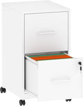 2 Drawer File Cabinet with Lock, Mobile File Cabinets with Wheels, Metal Office Storage Cabinet Under Desk,Vertical Filing Cabinets for Home Office, Required Assembly
