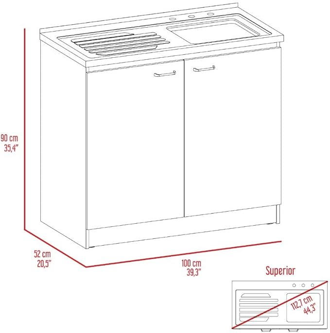 Tuhome Napoles Laundry Sink, Utility Sink with Stainless Steel Integrated Sink, Cabinet and Pull-Out Faucet Cabinet Combo for Laundry Room, Utility Room, Bathroom and Kitchen