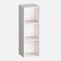 3 Cube Storage Organizer, 3 Tier Cube Low Bookcase Freestanding Storage Display Organizer for Home Office, Three-Cubes Open Shelf Short Bookshelf (White, 3 Cube)