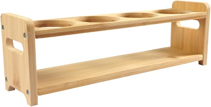 TOPINCN Rack Organizer, Storage Holder Seasoning Storage 4 Holes Shelf Multifunctional Oil Bottle Rack Kitchen Seasoning Organizer for Countertop