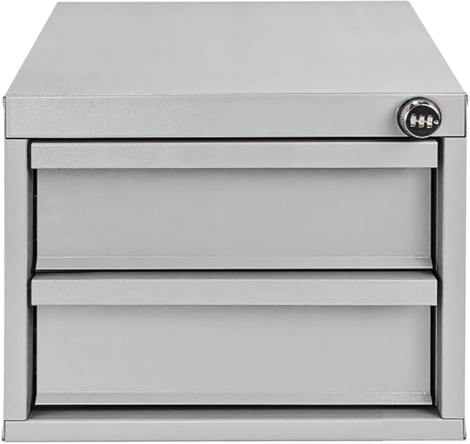 AA Products Model DW-1650 2 Tiers Drawer Cabinet with Password Lock Designed for Tools Room, Utility Room, Workplace, Carriage, Garage. 15.75’’W x 12.5’’H x 15.6”D - Sold Individually