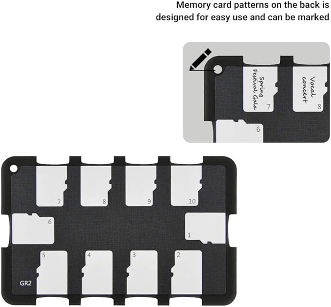10 Slots Micro SD Card Holder Case Storage Organizer, Ultra Slim Credit Card Size Lightweight Portable TF MSD Memory Card Storage