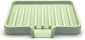Happitasa Silicone Soap Dish Tray and Sponge Holder with Drain Chute, Pack of 2 | Bathroom and Kitchen Sink Organizer Caddy (Pistachio, 5.2"x4", 7.2 Ounces)