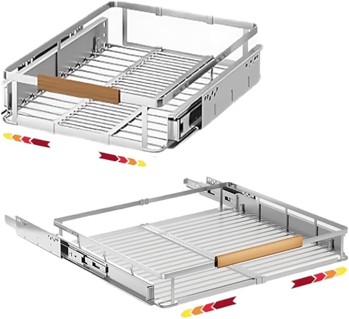 2 Pack Expandable Pull Out Cabinet Organizer，Side Mounting 11.8~18"x17.3"Cabinet Pull Out Shelves, Expandable Slide Out Spice Rack for Cabinet for Kitchen Bathroom Office