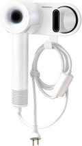 simpletome Hair Dryer Holder Wall Mount for All Magnetic High Speed Blow Dryer with Plug Cord Organizer Hook (ABS Plastic, White)
