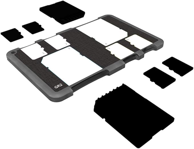 6 Slots SD Micro SD Card Case Storage Organizer, Lightweight Ultra-Thin Credit Card Size fit 2 SD SDHC SDXC Cards and 4 Micro SD TF MSD Cards