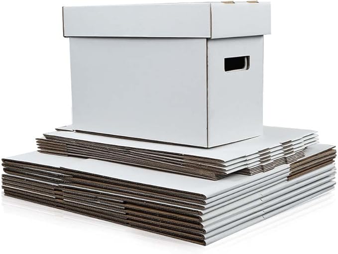 GRAND ORANGE 10PCS Comic Books Storage Boxes Short Holds 150-175 Stackable Cardboard Durable Archive