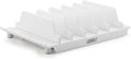 Adjustable Universal Cell Phone Dock Stand Holder, Tablet Organizer Multi Device Desktop Stand for iPhone Samsung Galaxy Google Nexus Kindle - No Charging Port (White)