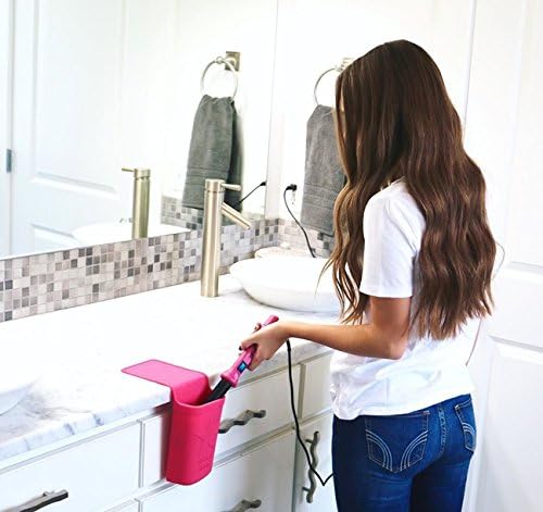 Hot Iron Holster | Adhesive-Free Silicone Storage Pocket for Organization and Travel | Heat Resistant to 500°F | Ideal for Curling Irons, Hair Straighteners, and other Hot Tools
