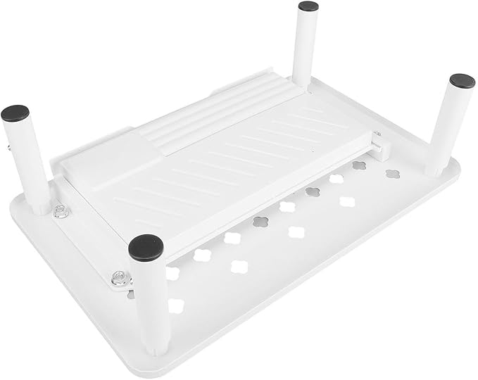 Diyeeni Computer Monitor Stand Riser, Desk Organizers and Accessories with Drawer, Laptop Stand for Desk, Adjustable Height 10.5-14.5cm, 20KG Bearing, Ventilation Hole (White)