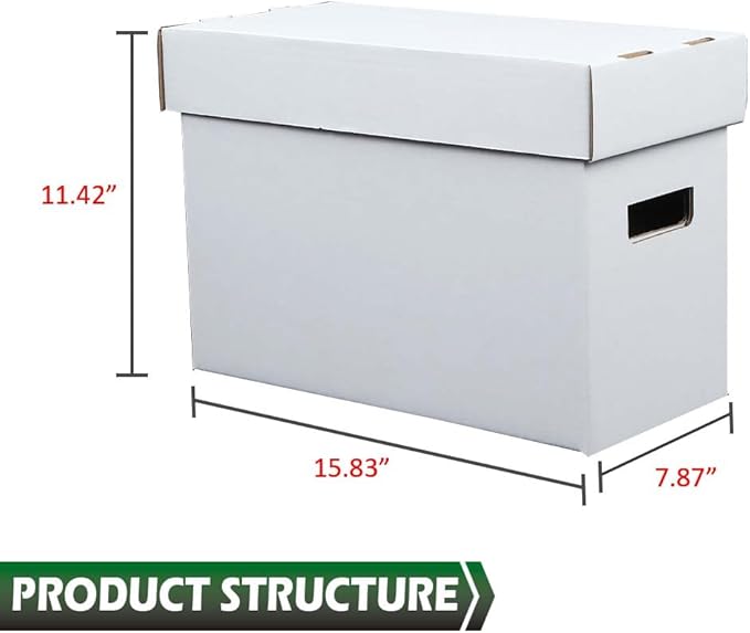 GRAND ORANGE 10PCS Comic Books Storage Boxes Short Holds 150-175 Stackable Cardboard Durable Archive