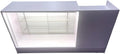 Only Hangers Register Stand with Counter Space and Retail Glass Showcase Display - with LED Lights - 72" (White)