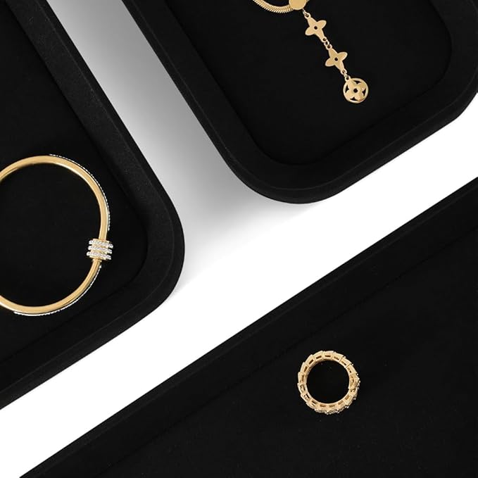 Valet Tray For Men, Velvet Catch All Trays,Luxury Watch Tray,Premium Jewelry Display For Vendors,Black Bracelet Display