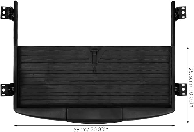 Under Desk Keyboard Tray with Adjustable Height, Ergonomic Slide-Out Keyboard Organizer, Black ABS Holder for Home and Office Use