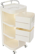 3 Tier Rolling Storage Drawer Cart, 4 Drawers Plastic Rolling Cart with 4 Wheels, Plastic Storage Carts Organizer for Art Craft Home Office Classroom Living Room-14 * 14 * 31In