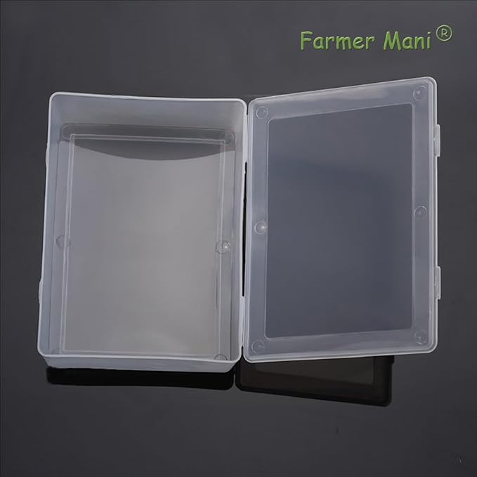 2 Pieces Rectangle Small Plastic Box Containers (5.2 x 3.86 x 1.69 inches) with Double Buckle for Collecting Small Items, Beads, Game Pieces, Business Cards, Crafts Accessories