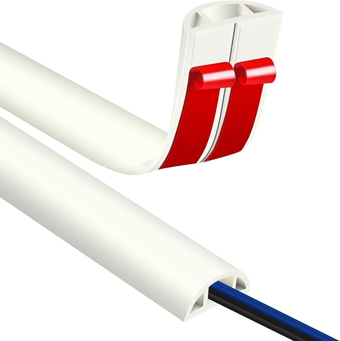 Floor Cord Covers for Wires 10FT Cable Hider Wire Cover Self Adhesive Cord Hider Floor for Offices, Homes, Workshops, Warehouses Cable Cavity 0.39" W x 0.27" H