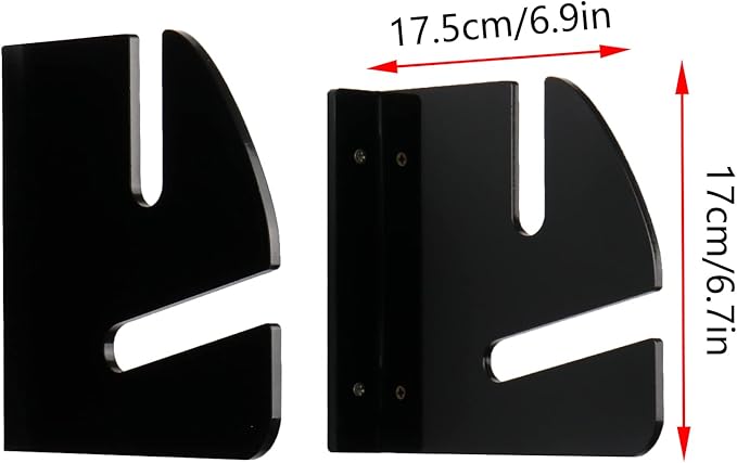 Skateboard Rack Wall Mount Double Layer Skateboard Display Rack Wall Mount Skateboard Shelf Skateboard Storage Rack Skateboard Deck Display Rack Skateboard Holder Wall (Black 1 Pair)