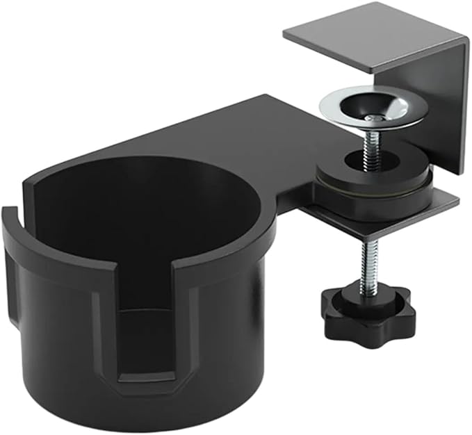 Upgraded 180 Degree Rotating Desk Clamp Organiser Cup Holder for Office and Gaming Table Coffee Mug Storage Rack
