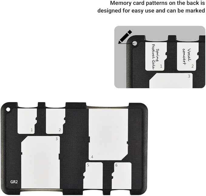6 Slots SD Micro SD Card Case Storage Organizer, Lightweight Ultra-Thin Credit Card Size fit 2 SD SDHC SDXC Cards and 4 Micro SD TF MSD Cards