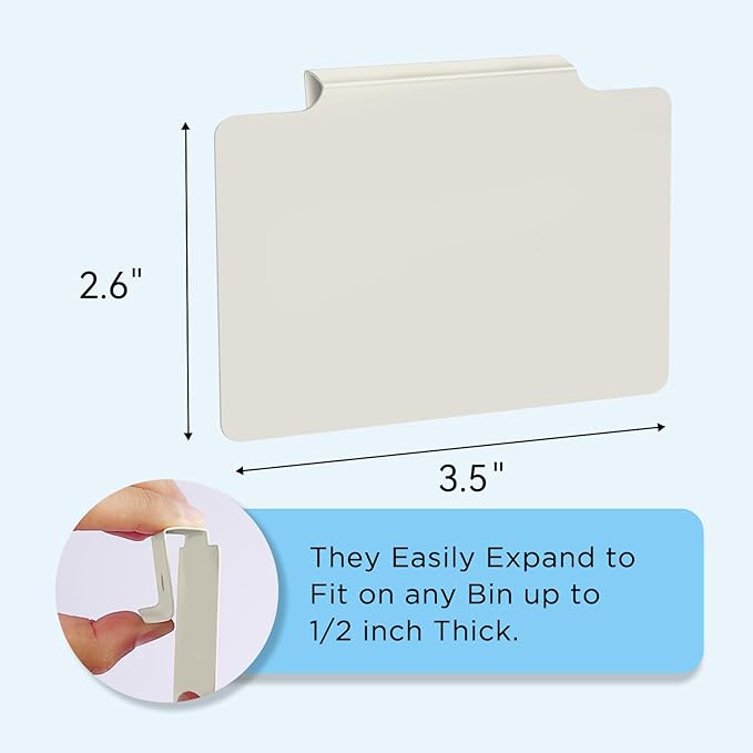 Metal Basket Bin Label Clip (Cream, 18 Metal Label Clip)