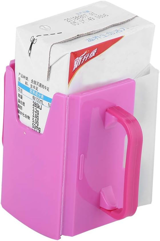 Adjustable Spill-Proof Milk Holder, Milk Carton Holder, Kitchen Tool Reusable for Toddlers Kids(red)