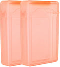 PATIKIL 6.5" x 4.5" Hard Drive Disk Case, 2Pcs Plastic Hard Disk Storage Box Portable Anti-Static Case for 3.5" External SSD HDD, Orange