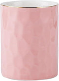 HANKOR Ceramic Pen Holder Cup Pencil Holder for Desk, Makeup Brush Holder Organizer for Office Home (Pink)