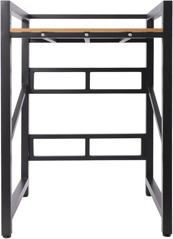 Washer Dryer Stacking Rack Stand, Heavy Duty Washing Machine Shelf with Adjustable Design, Load Capacity 660 lbs, Washer&Dryer Storage Shelf for Kitchens, Bathrooms, Laundry Rooms (Black+Yellow)