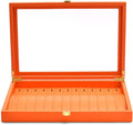 Oirlv Premium Leather Necklace Bracelet Organizer Tray with Acrylic Lid Jewelry Display Case Drawer Insert Jewelry Organizer for women