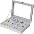Jewelry Box Necklace Organizer Tray, Grey Necklace Display Case for Storage Jewelry Small Necklaces Display Stand 12 Slot Pendant Holder for Women