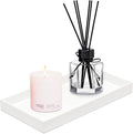 ROYALITA Acrylic Tray Bathroom Tray for Countertop, Guest Towel Holder Tray for Napkin Perfume Jewelry Makeup, Vanity Trays for Soap Dispenser, Aromatherapy, Cup & Candle, White