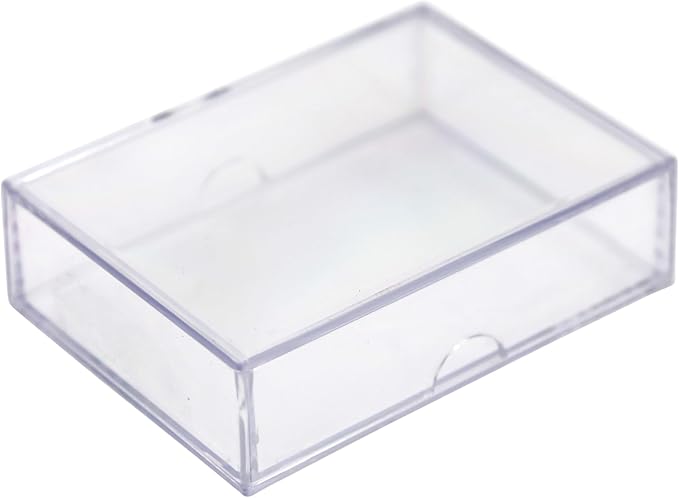 10 Pack Clear Acrylic Card Storage Boxes with Lids – 3 1/2" L x 2 1/2" W x 1" H Baseball Card Storage Box, Sports Card Boxes, Magic Card Storage Box and Playing Card Case – Made in USA