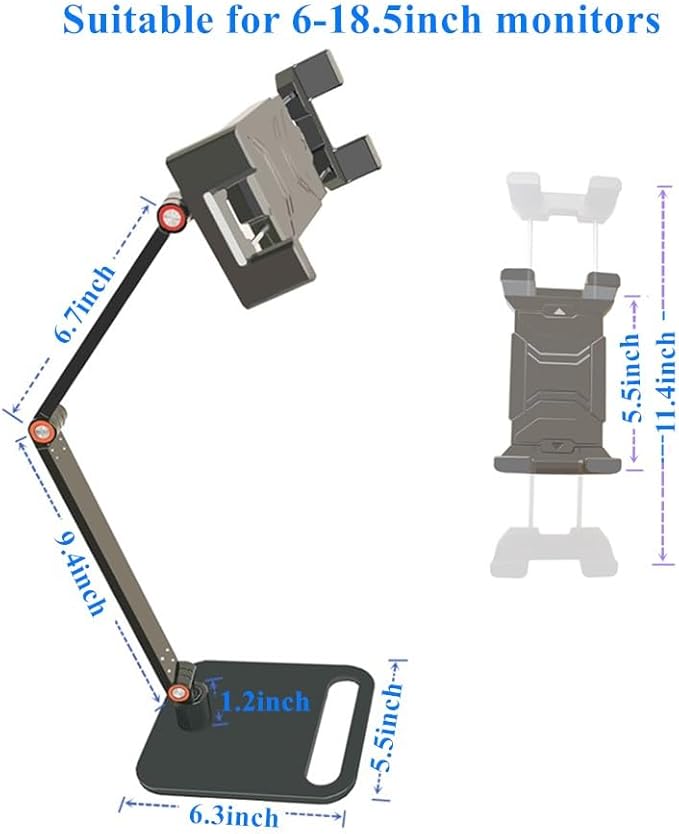 Portable Monitor Holder for 6-18.5 Inch Screen Desktop Expandable Monitor Stand 13 inch Tablet Stand