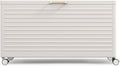 MIRADOR 175 Gallon Outdoor Storage Box Waterproof with Wheels, Metal Deck Box for Patio Furniture, Garden Tools, Outdoor Cushion, Latte