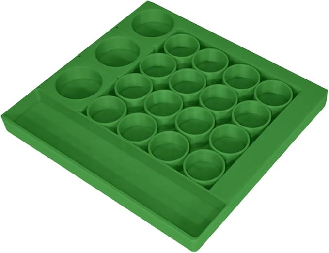 Vial Holder for Refrigerator Use | Home Vial Organizer Tray for Peptide– 5"x5"x0.75", Lightweight (8g) (Green)