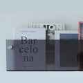 ROYALITA 2-Pack Acrylic Magazine Holder Brochure Holder, 24" Record Holder Magazine Rack, Fashion Hanging Bookshelf Literature Storage Rack for Waiting Room, Living Room, Office, Gray, 24 Inch