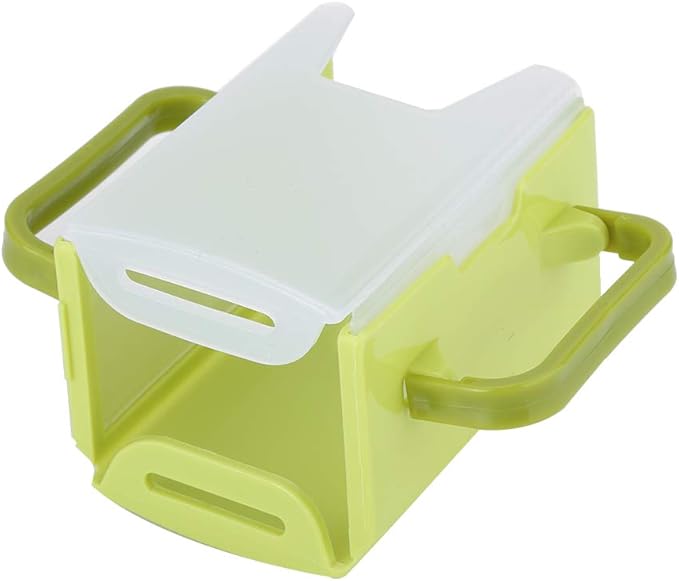 Yctze Adjustable and Spillproof Drink Holder with Handle for Milk Cartons, Boxes - for Toddlers, Kids, Children - Plastic Kitchen Tool (Green)