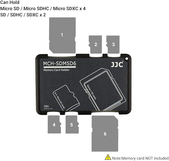 6 Slots SD Micro SD Card Case Storage Organizer, Lightweight Ultra-Thin Credit Card Size fit 2 SD SDHC SDXC Cards and 4 Micro SD TF MSD Cards