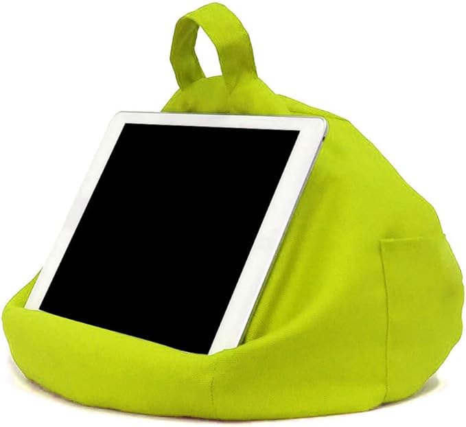 Tablet Cushion Holder - with Side Pockets, Soft Anti-Fall Book Rest for Lap, Hands-Free Laptop Stand for Bed, Multi-Angle Travel Pillow for Car, Lightweight Storage Caddy | for Home School Sofa Spa