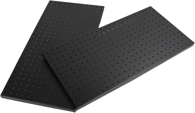 Aramox 2PCS Pegboard Wall Organizer, Alloy Steel Tool Storage System, Customizable 24x12 Inch Panels with 288 Holes for Home Garage Office Organization