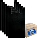 ASSUREPAK JUMBO Black Unprinted HDPE T-Shirt Bags - 20"X10"X36" - 100 Bags - 22 Microns - Black - Perfect for retail, business, market, home, at the farmer's market
